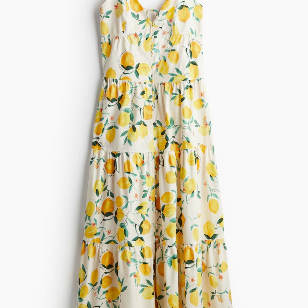 H&M Lemon Print Maxi Dress - Yellow and Green